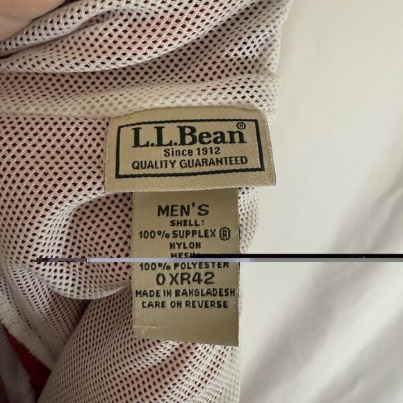 LL Bean Swim Trunks Men 42 Red Pull On Drawstring Cargo Pockets Mesh Lined 6" In - Picture 6 of 8